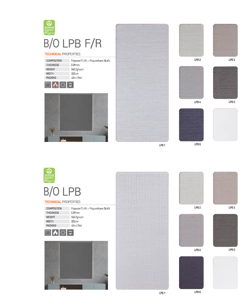 Roll Blind: B/O LPB F/R