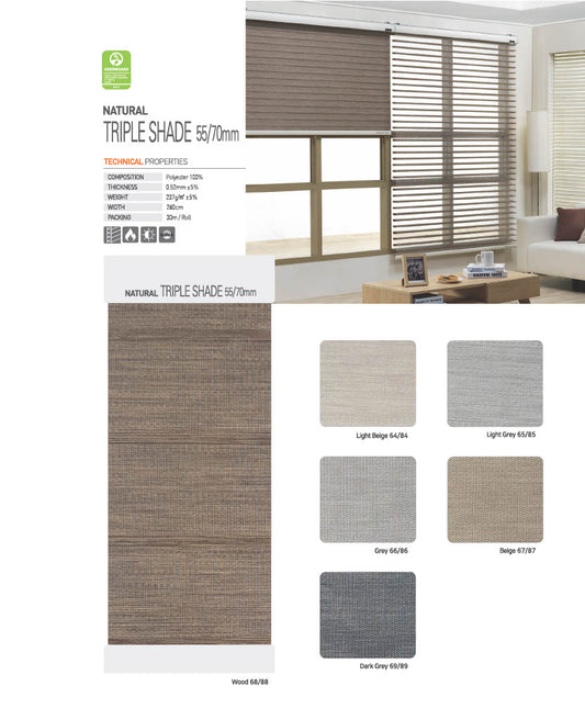 Natural Triple Shade 55/70 mm